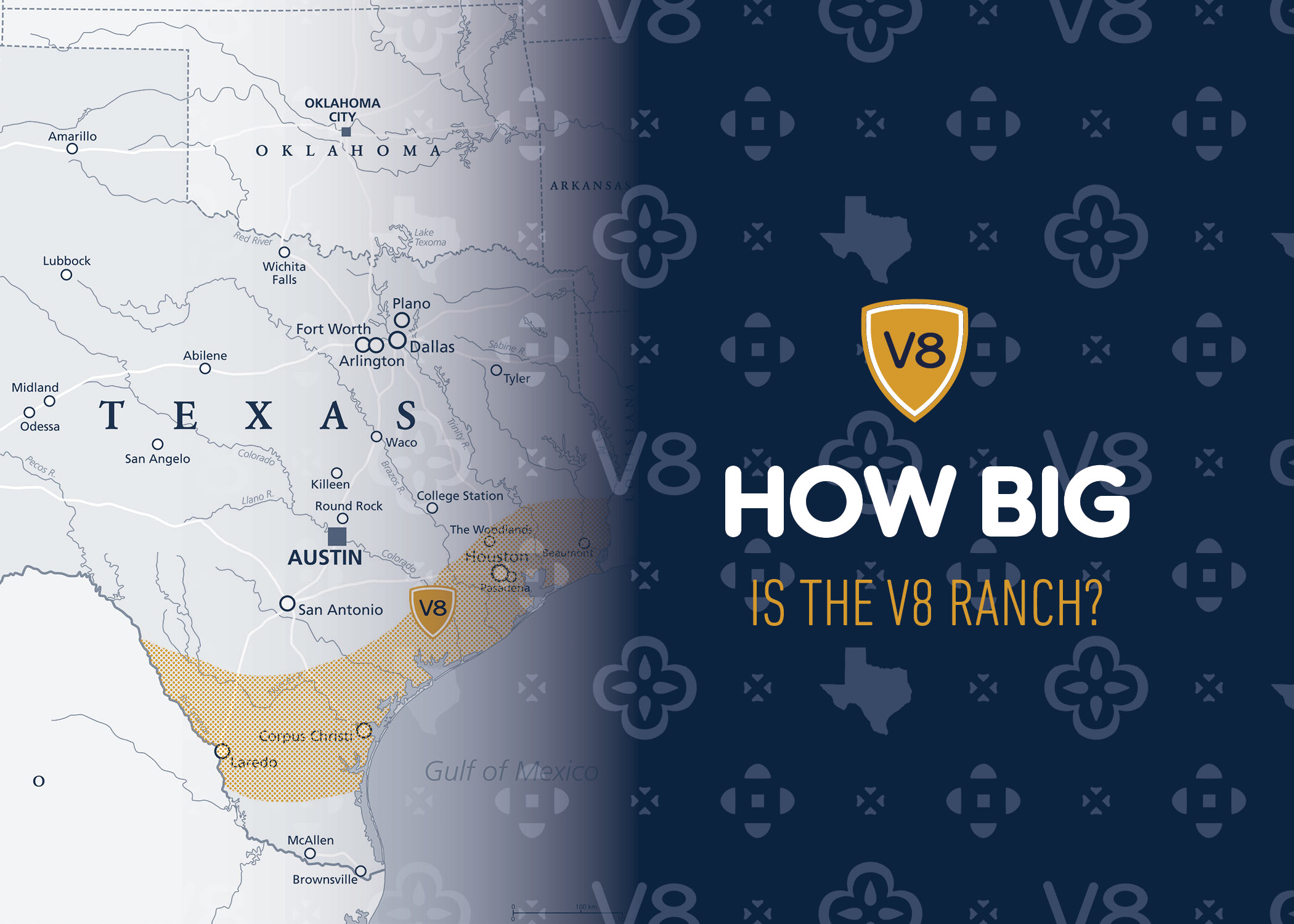 How Big is V8 Ranch?